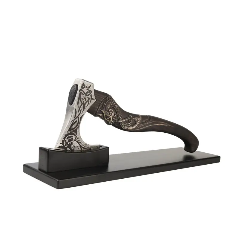Black Wooden Axe Display Stand – 22-Inch Sleek Modern Mount 1