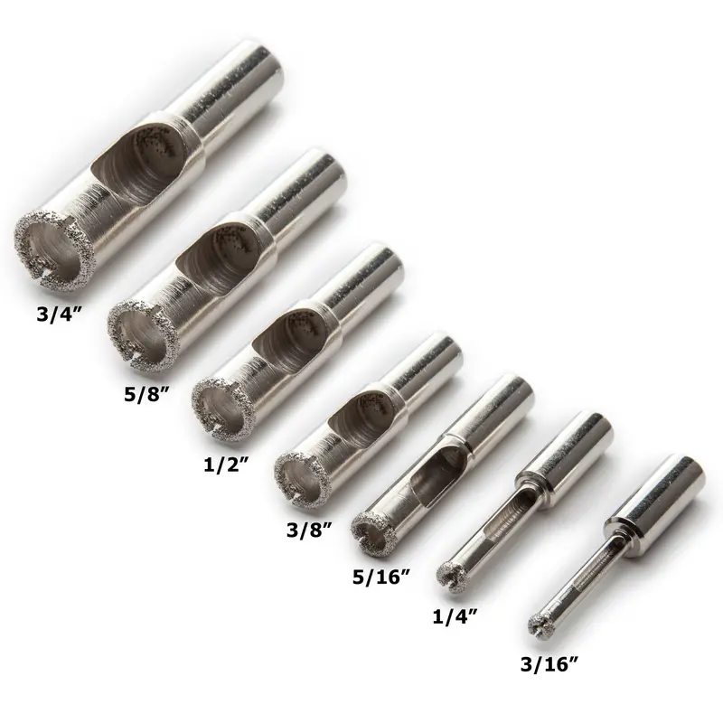 Blazer Wet/Dry Vacuum-Brazed Diamond Hole Saw — 3/16"–3/4" Diameters For Chip-Free Porcelain, Ceramic & Stone Drilling 1