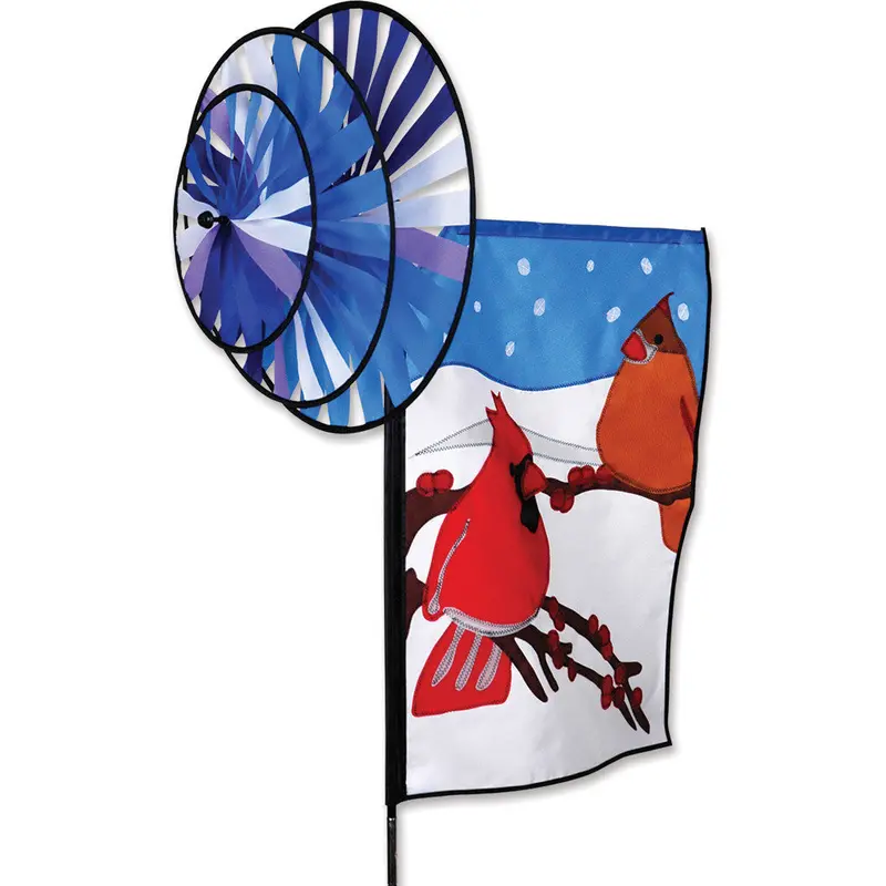 Cardinal Triple Spin Banner – Tiered Garden Wind Banner 1
