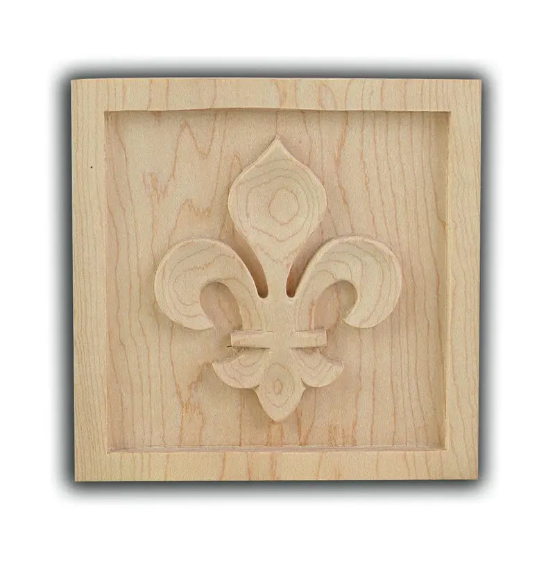 Castlewood Sy-1001 Hand-Carved Fleur-De-Lis Rosette 1