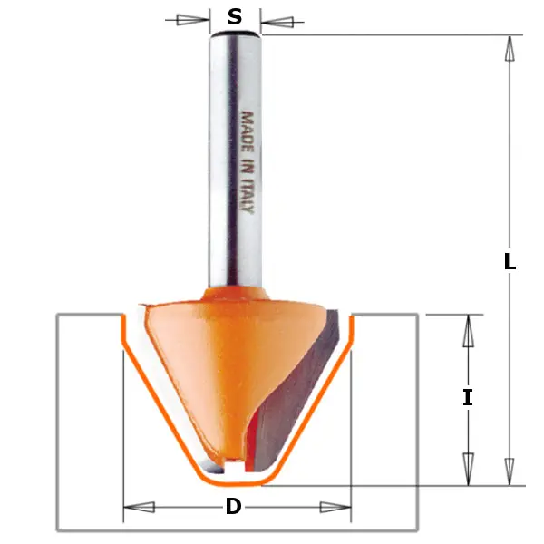 Cmt 60° V-Groove Lettering Router Bit 1