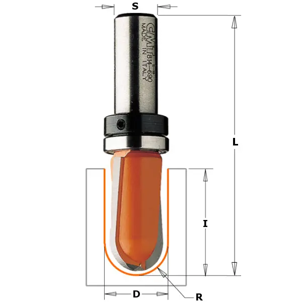 Cmt Bearing-Guided Round Nose Router Bit 1