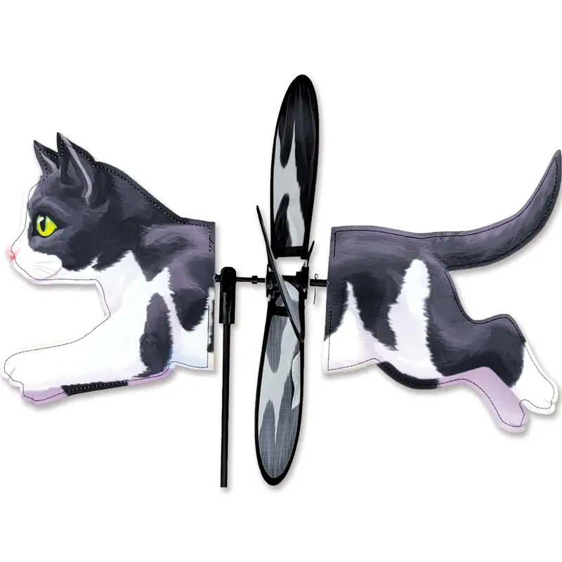 Compact Garden Spinner – Black And White Cat Theme 1