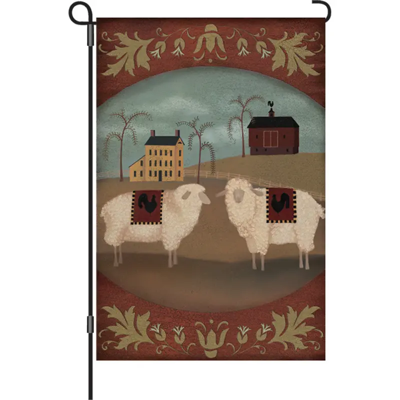 Country Homestead Flag – 12-Inch Farmhouse-Style Garden Decor 1