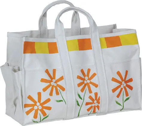Daisies Canvas Tote Bag With Matching Gardening Gloves 1