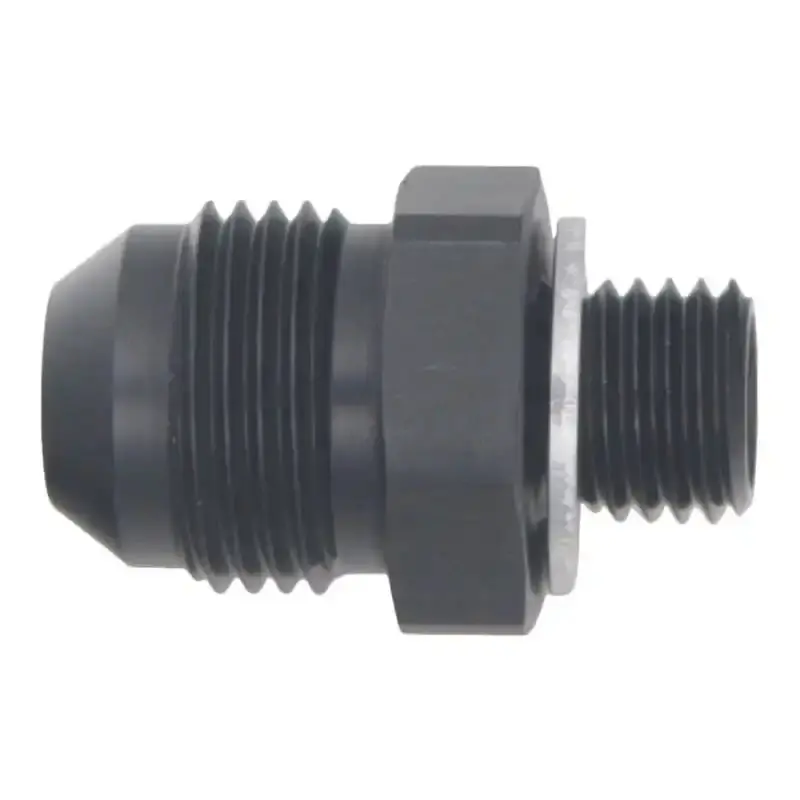 Deatschwerks 8An Male Flare To M12×1.5 Metric Adapter With Anodized Matte Black Finish 1
