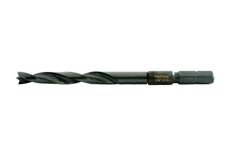 Festool D 1/4" Ce/W-Coated Brad Point Drill Bit For Clean, Splinter-Free Holes 1
