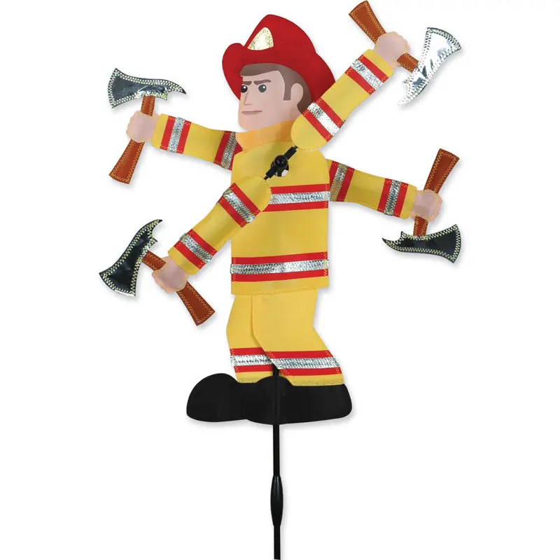 Fireman Whirligig 20-Inch Animated Garden Art 1