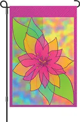 Fleur De Chiffon 12-Inch Decorative Flag – Elegant Floral Design 1