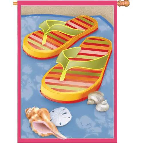 Flip Flop Fandango 28-Inch Lawn Flag – Playful Summer Theme 1
