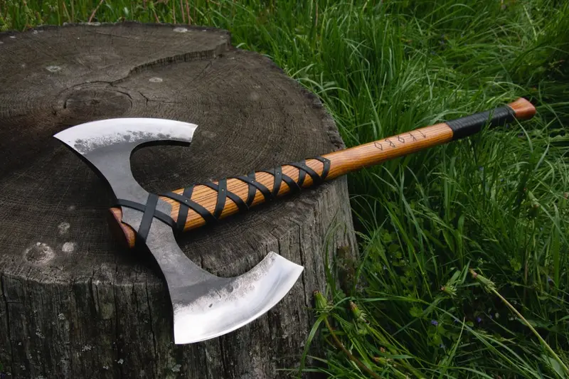 Functional Two-Edged Axe "Havamal" For Practical Use 1