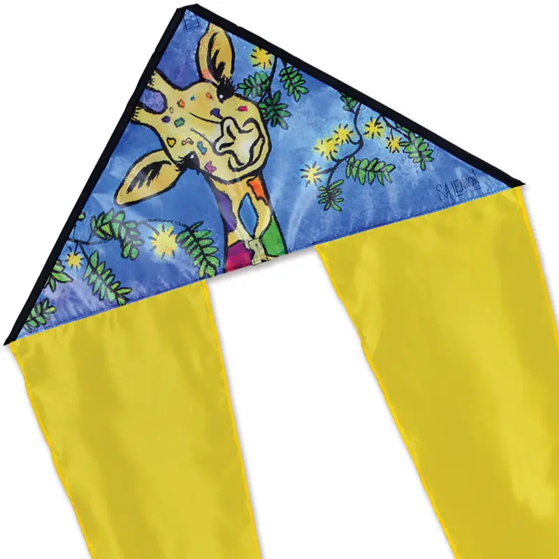 Giraffe-Pattern Zippy Flo-Tail Delta Kite 1