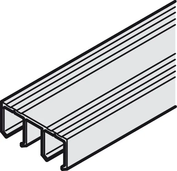 Häfele 2500 Mm Aluminum Double Upper Running Track For Slido F-Line21 & Classic If/Mf/Vf (Screw Mount) 1