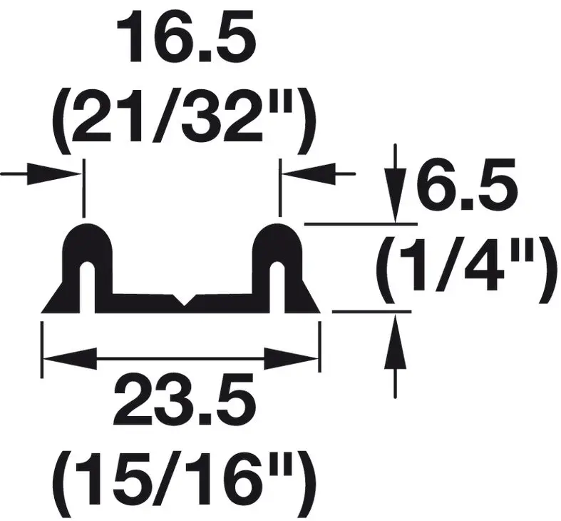 Häfele Dual Lower Aluminum Running Track For Slido F-Line14 25A – 3500 Mm, Screw-Fixed 1