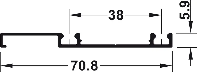 Häfele F-Line18 50A Dual Running Track – 2500 Mm Length 1
