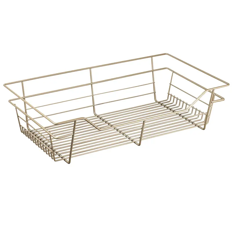 Häfele Matte Gold Powder-Coated Wire Closet Basket 1