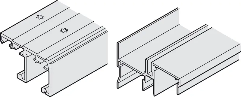 Häfele Pre-Drilled Double Running Track – 3500 Mm Anodized Aluminum For Hawa Combino 65 H Mf 1