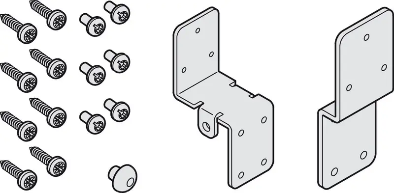 Häfele Steel Adapter Kit For Soft-Close And Self-Closing Door Mechanisms 1