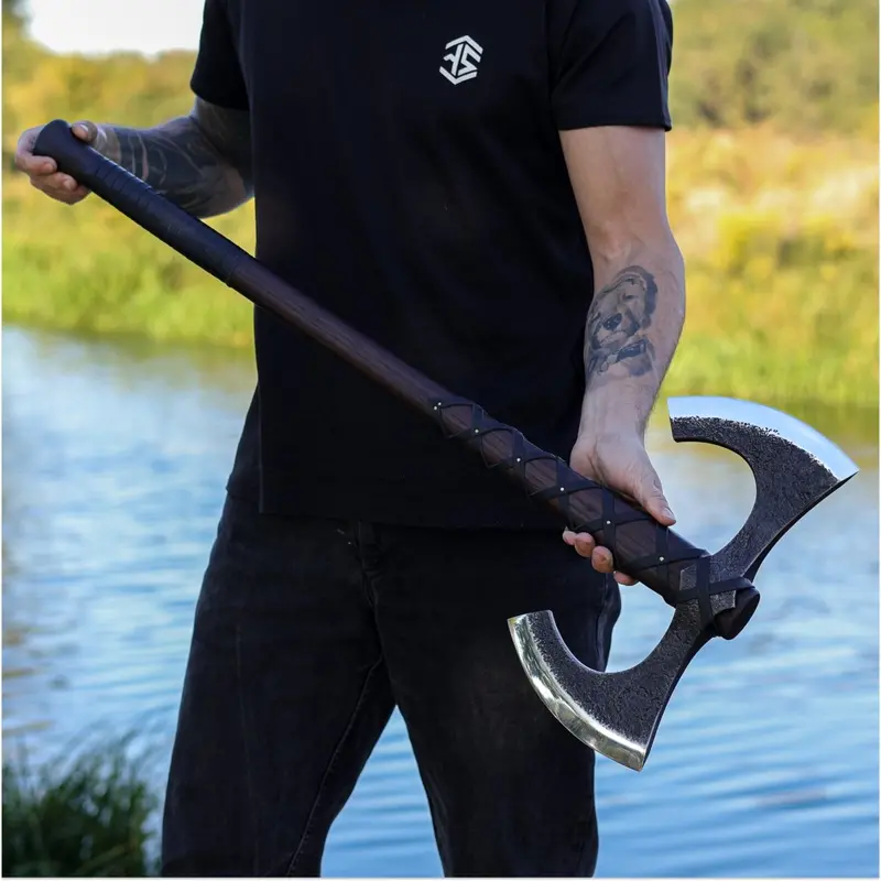 Havamal Viking Double-Edged Axe – Historically Inspired Forged Weapon 1