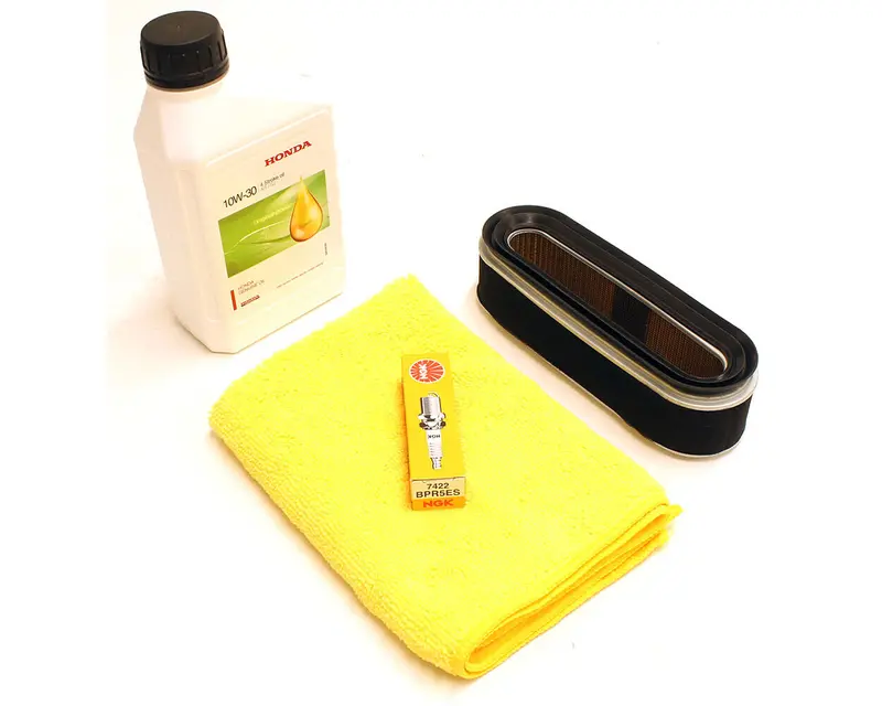 Honda Gxv160 Service Kit: Air Filter, Ngk Bpr5Es Spark Plug, 600Ml Oil, And Cleaning Cloth 1