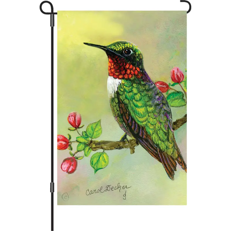Hummingbird And Apple Blossom Garden Flag 1