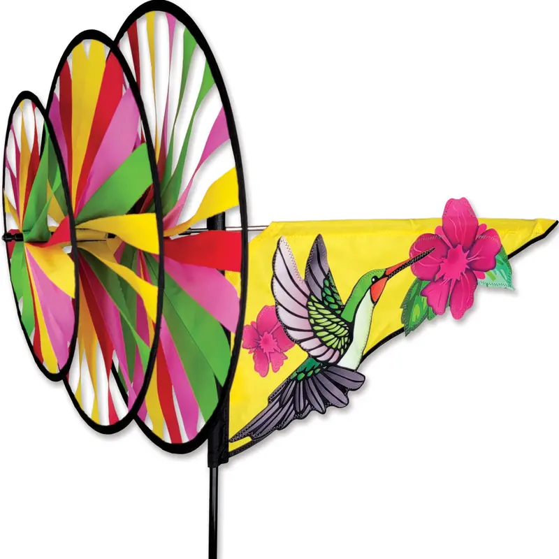 Hummingbird Triple Spinner – Three-Layer Outdoor Wind Decor 1
