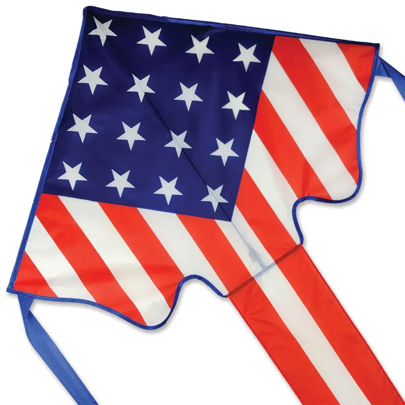 Large Easy Flyer Kite – Patriotic Stars Design For Stable Outdoor Flying 1