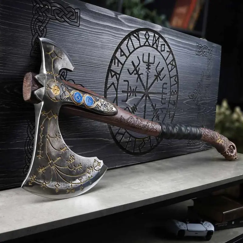 Leviathan Axe – Hand-Forged Blade With Leather-Wrapped Handle & Kratos Design 1