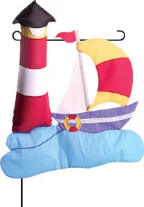 Lighthouse Boat Garden Charm 1