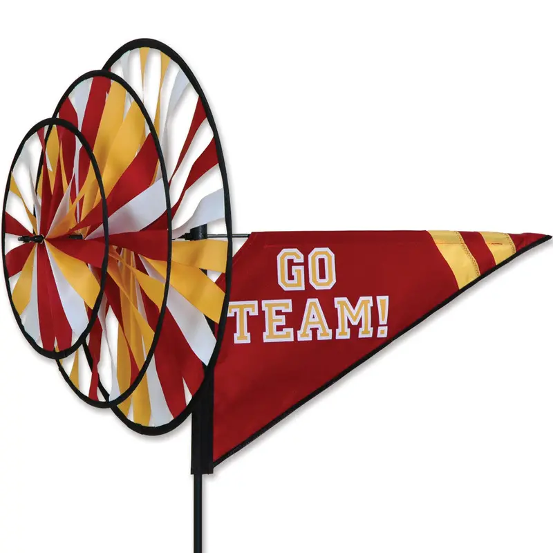 Maroon And Yellow Triple Wind Spinner 1