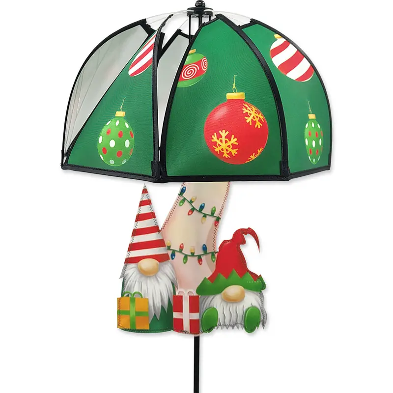 Mushroom-Shaped Rotating Garden Ornament – Christmas Gnome 1