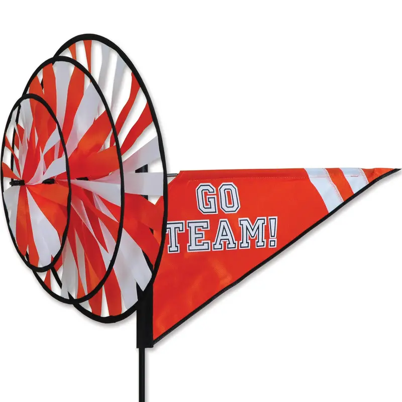Orange Triple Wind Spinner For Outdoor Decor 1