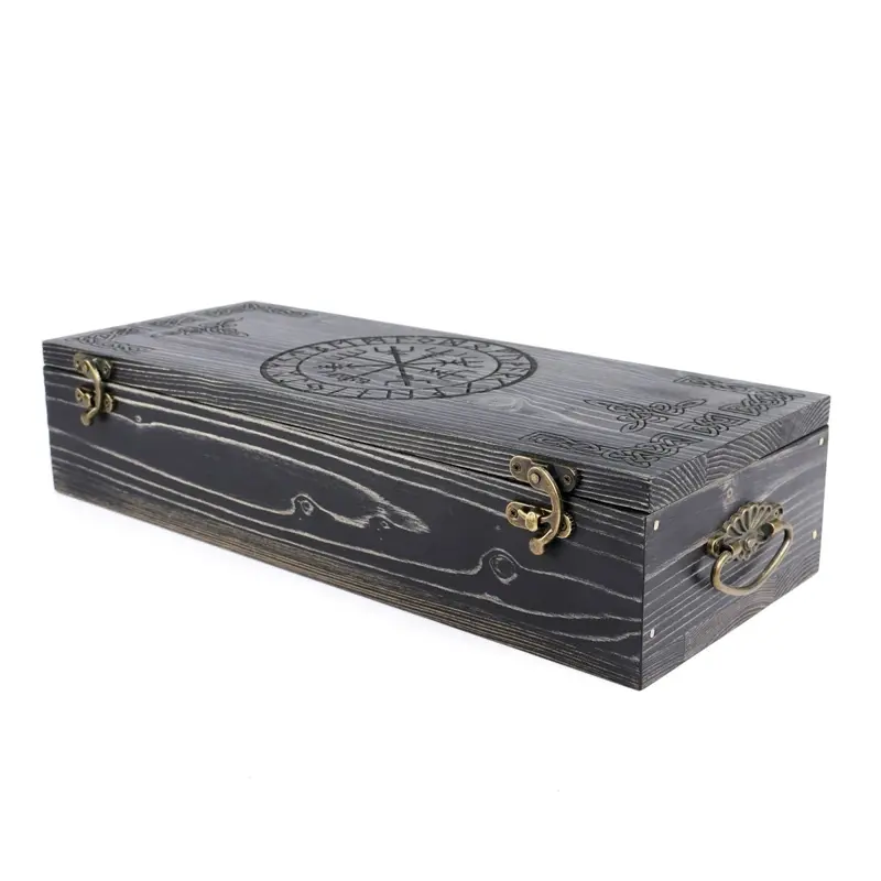 Ornate Runic Wooden Gift Box, Style #7 1