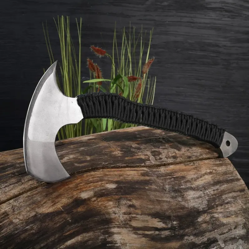 Paracord-Wrapped Tomahawk Axe – Tactical Black Handle 1