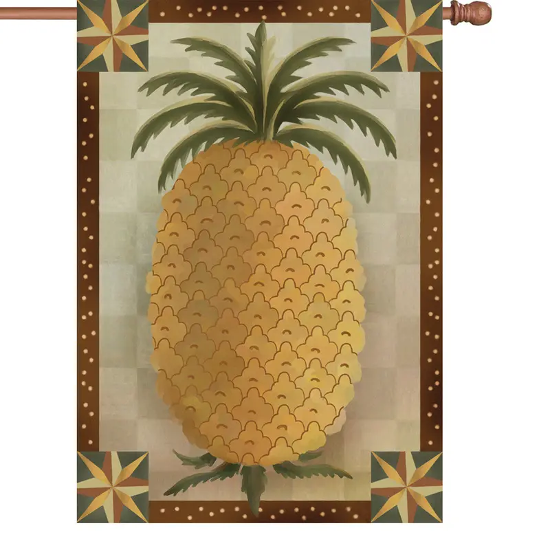 Primitive Pineapple Flag – 28-Inch Rustic Vintage Garden Decor 1