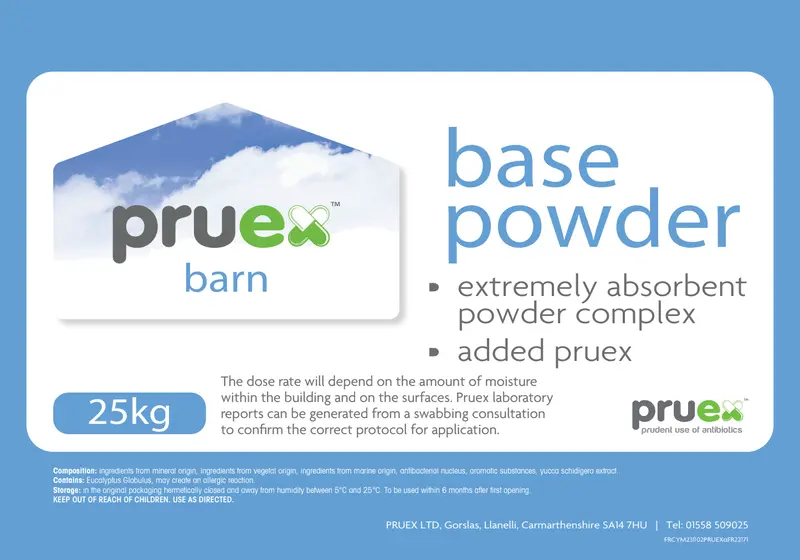 Pruex Base Powder – Single 25Kg Bag For Animal Housing Management 1