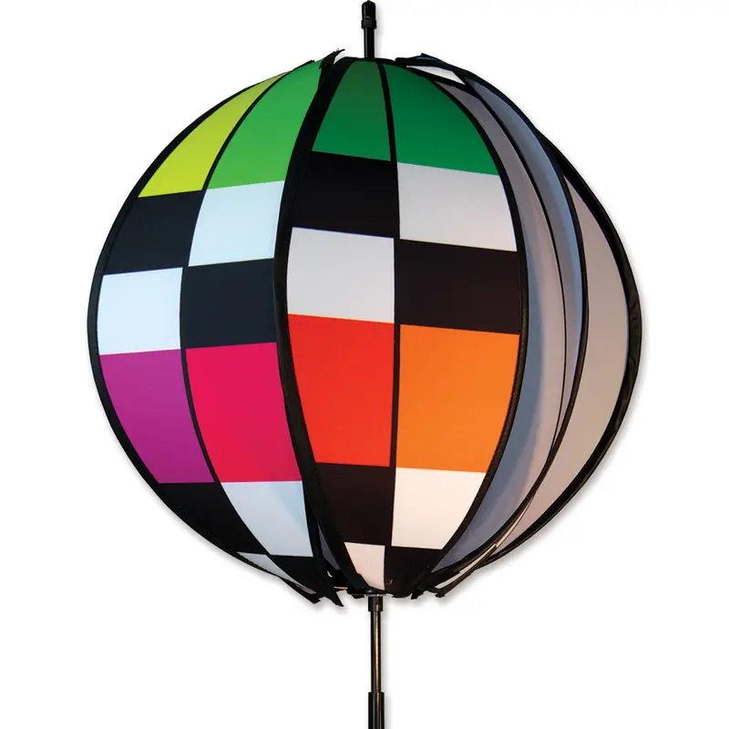 Rainbow Checkerboard 15-Inch Spinning Ball Ornament 1