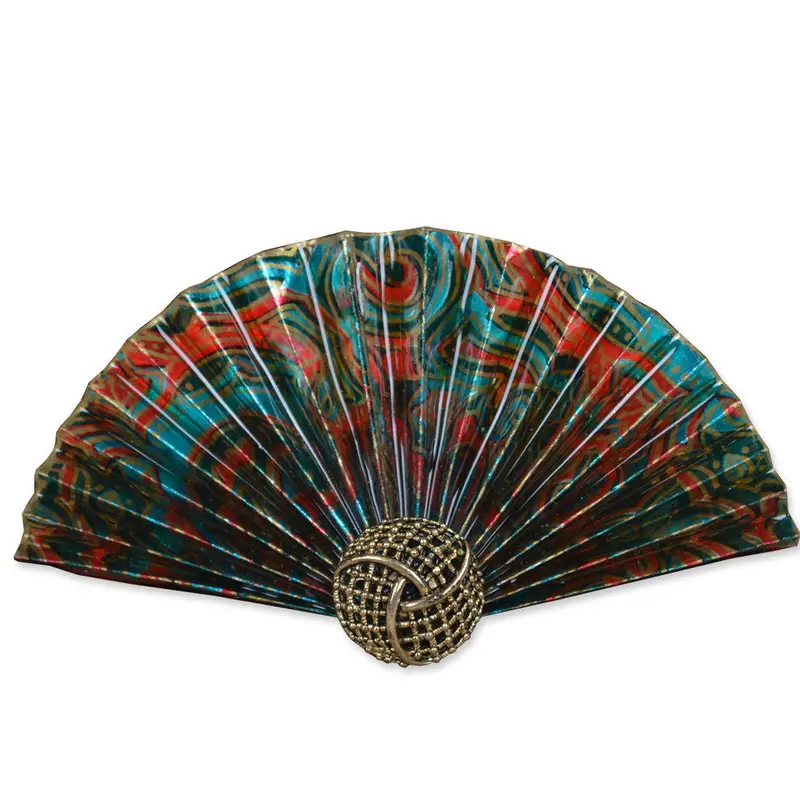 Red, Green, And Gold Tri-Color Fan Brooch 1