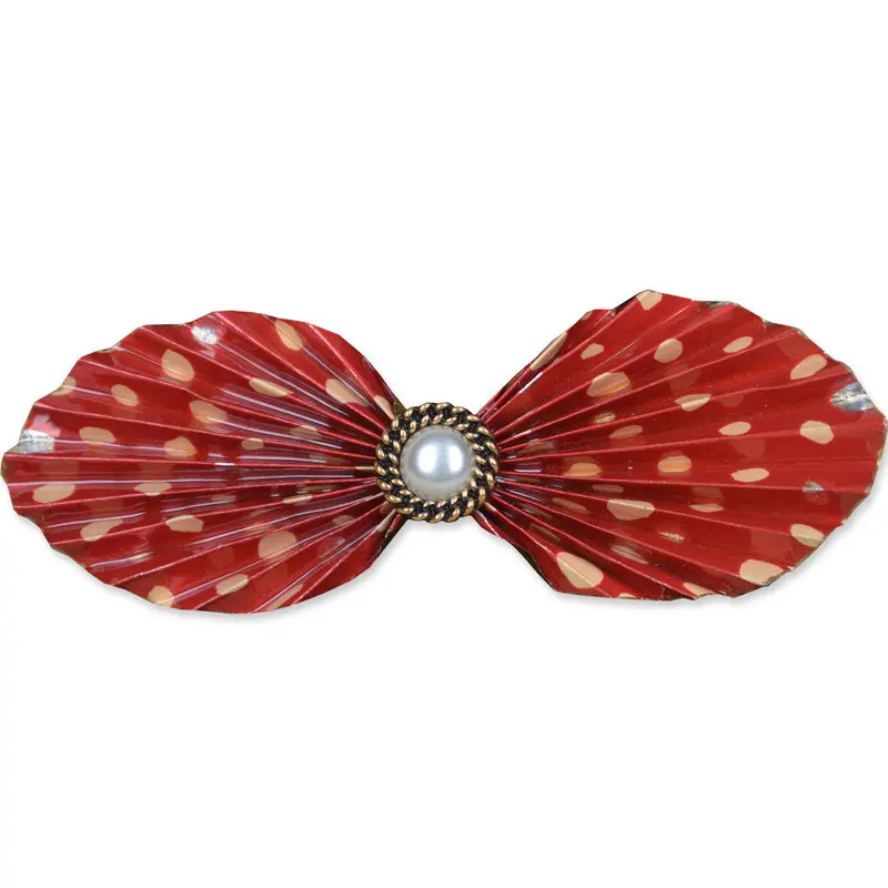 Red Polka Dot Fan Brooch 1