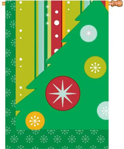 Retro Christmas Flag – 28-Inch Vintage-Holiday Yard Decoration 1