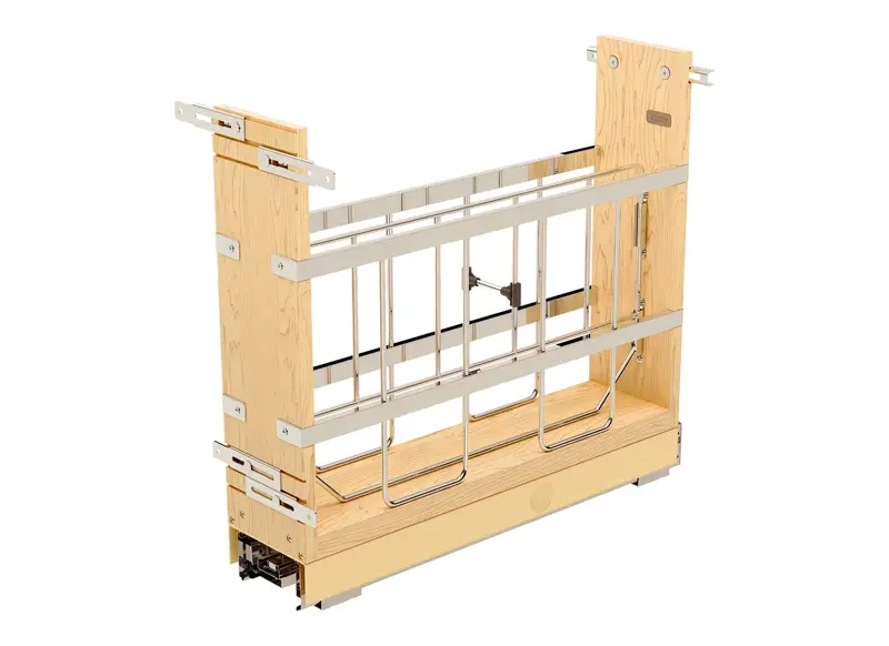 Rev-A-Shelf 447 Base Cabinet Pull-Out Featuring Tray Divider And Wrap Storage — Ball-Bearing Soft-Close 1