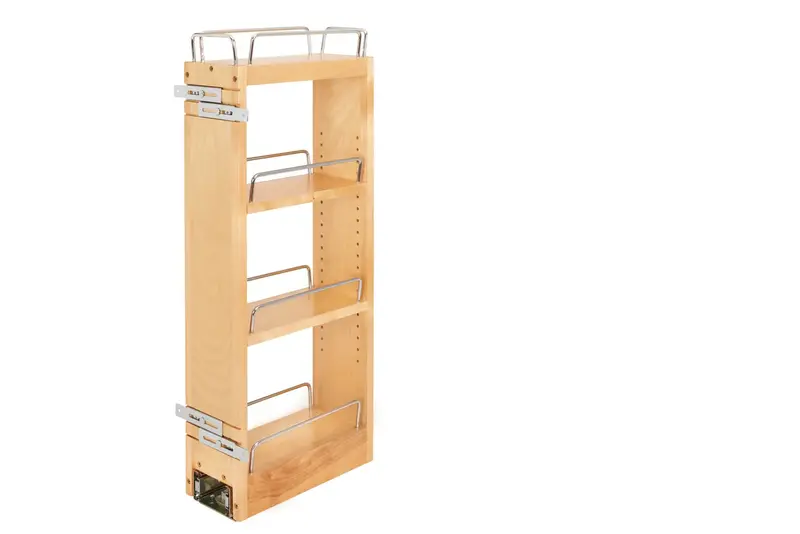 Rev-A-Shelf 448 Wall-Mount Pull-Out Cabinet Organizer For 9" Face Frame Cabinets With Ball-Bearing Soft-Close 1