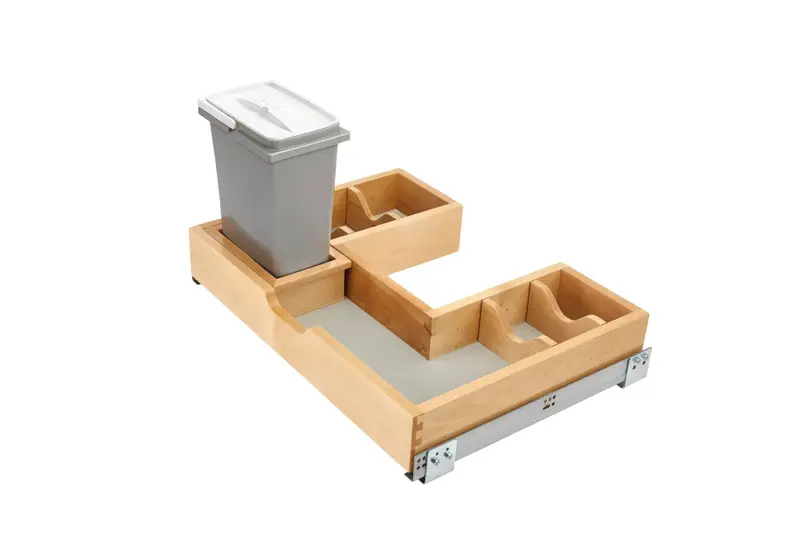 Rev-A-Shelf 486 Maple U-Shaped Vanity Pull-Out For 30" Sink Base Cabinets With Blumotion Soft-Close 1