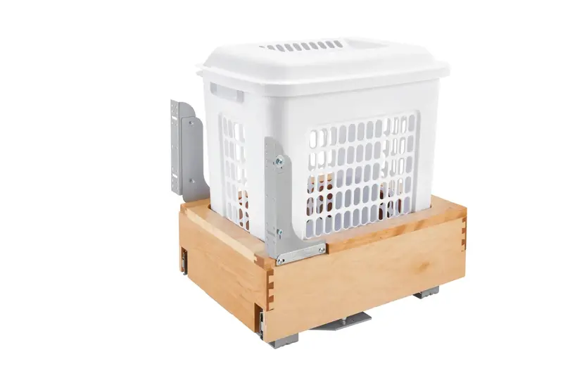 Rev-A-Shelf 4Wh Wood-Bottom Mount Hamper With Rev-A-Motion Soft-Close For 18" Base Cabinets 1
