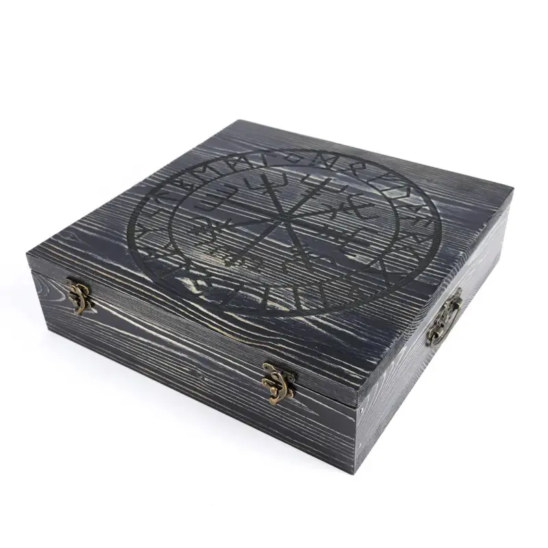 Runic-Themed Wooden Gift Box, Style #9 1