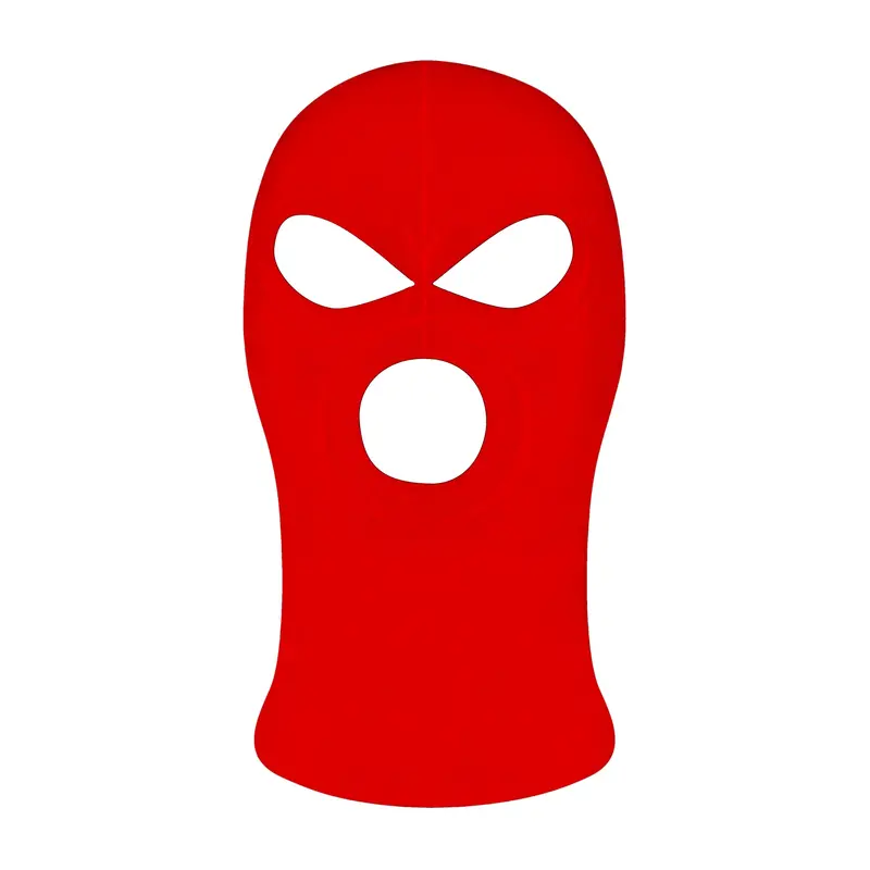 Sas-Style Red Cotton Balaclava – 3-Hole Design, One Size, Washable – Ideal For Cycling, Skiing & Paintball 1
