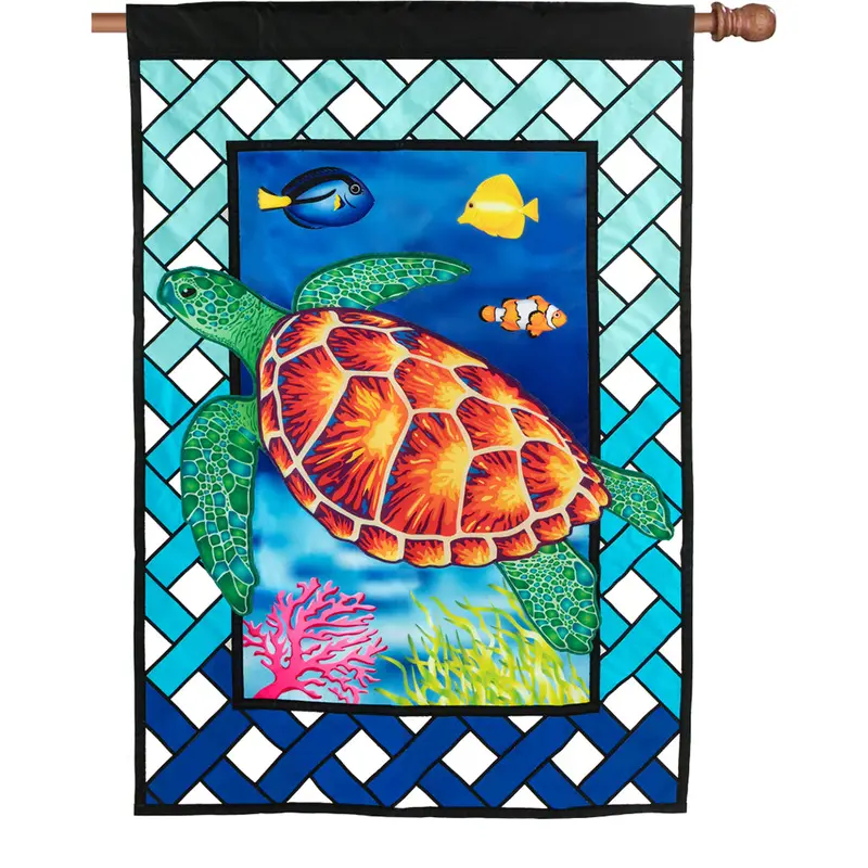 Sea Turtle Design Elite Oversized Lattice Flag 1