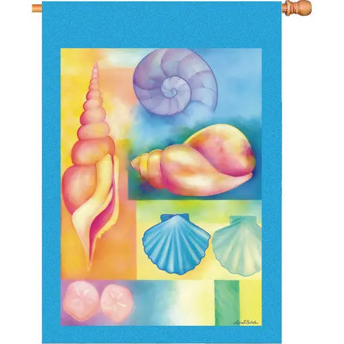 Seashells 28-Inch Garden Flag – Ocean-Inspired Outdoor Decor 1