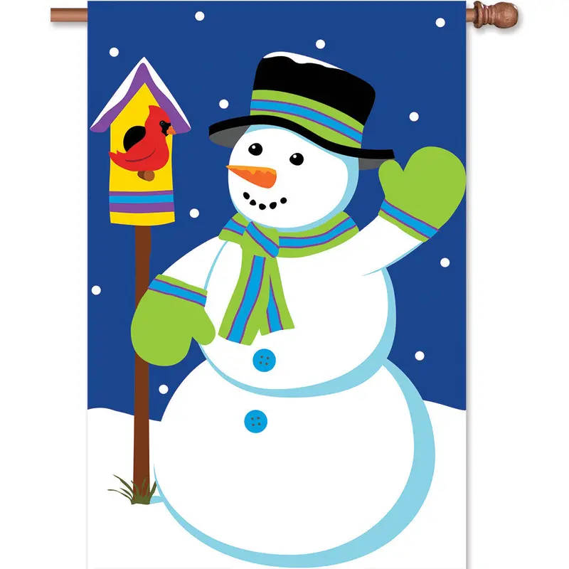 Snowman Appliqué Holiday Flag 1