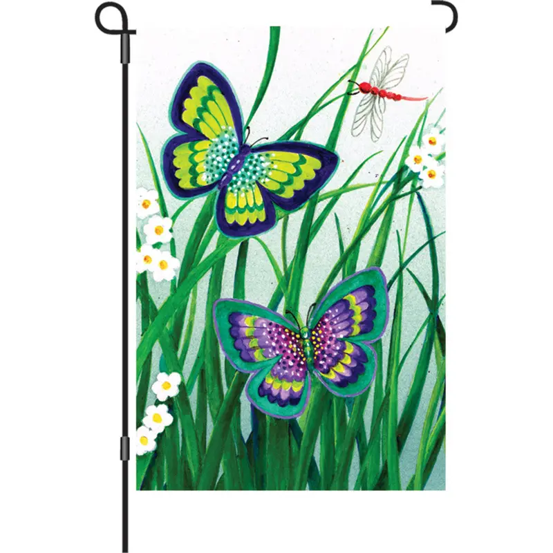 Sonata Of Butterflies 12-Inch Elegant Garden Flag 1